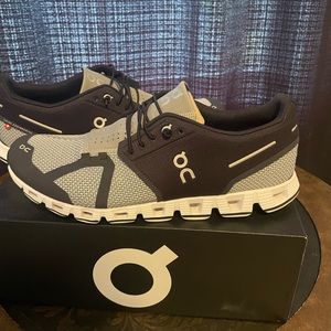 Grey and black on running shoes